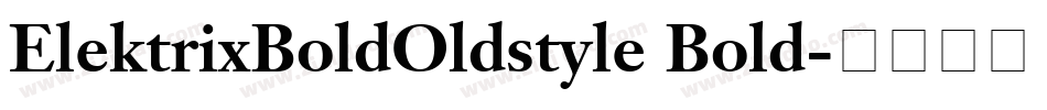 ElektrixBoldOldstyle Bold字体转换